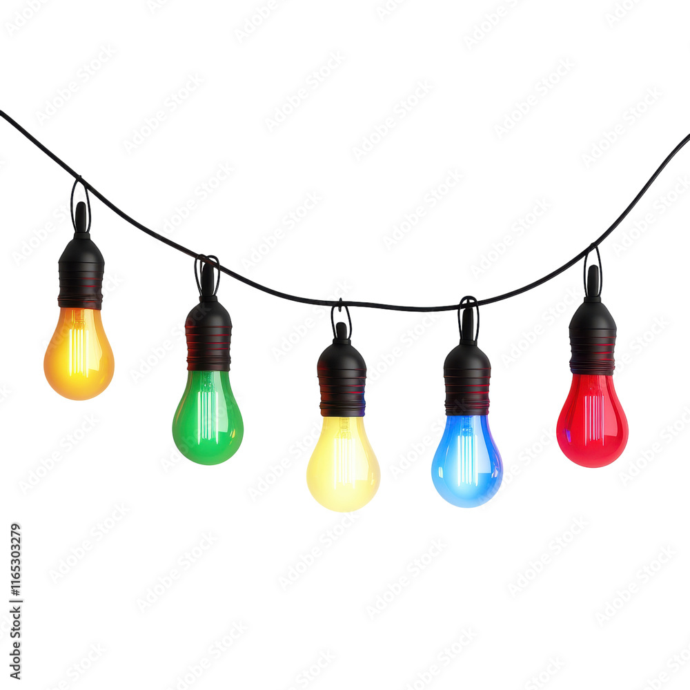 Festive Christmas Lights for Holiday Decor on transparent background Festive Christmas Lights for Holiday Decor on transparent background