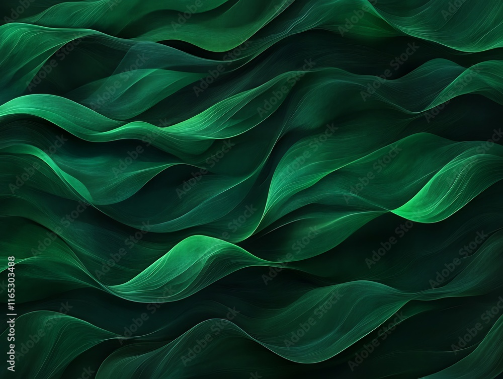 Fototapeta premium abstract wavy patterns in bold green and black for dynamic backgrounds