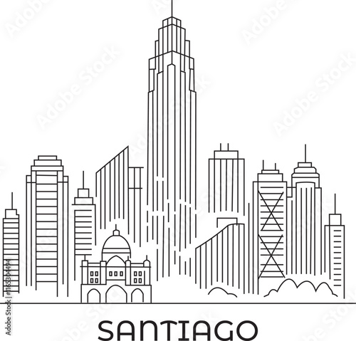 Santiago City Line Draw Simple Minimalist 