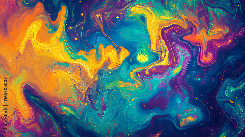 Neon Fusion – Vibrant Abstract Swirl of Blended Electric Colors Neon Fusion – Vibrant Abstract Swirl of Blended Electric Colors