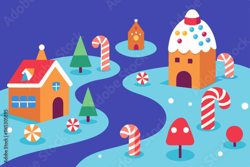 "Whimsical Gingerbread Wonderland – A Delightful Vector Illustration"

