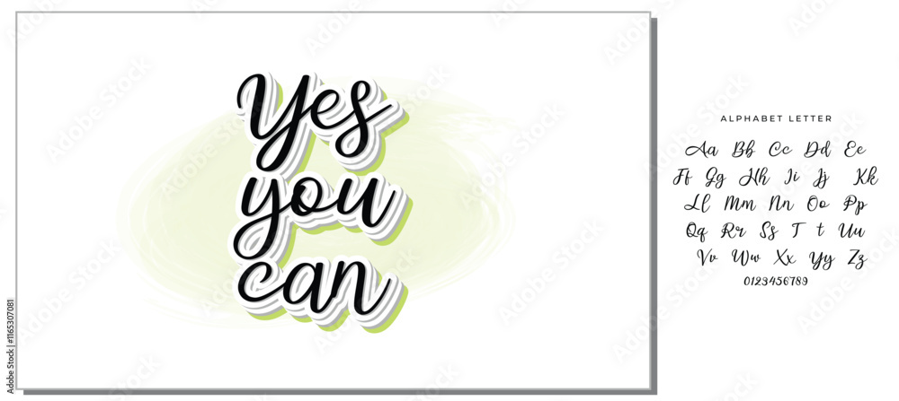 YES YOU CAN LETTERING. VECTOR MOTIVATIONAL HAND LETTERING TYPOGRAPHY YES YOU CAN LETTERING. VECTOR MOTIVATIONAL HAND LETTERING TYPOGRAPHY