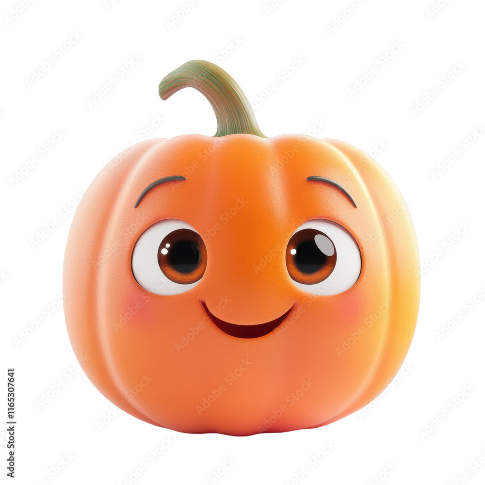 Cute Smiling Pumpkin Character on White Background for Halloween Decoration on transparent background Cute Smiling Pumpkin Character on White Background for Halloween Decoration on transparent background