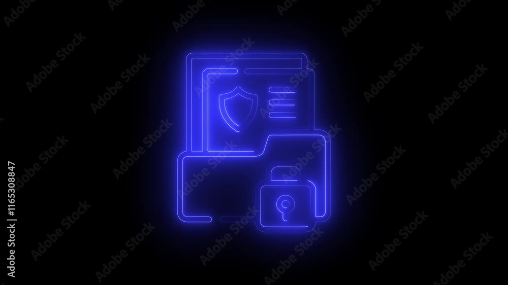 secret file icon animation on black background.. secret file icon animation on black background..