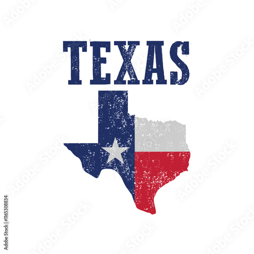 vector texas map with flag