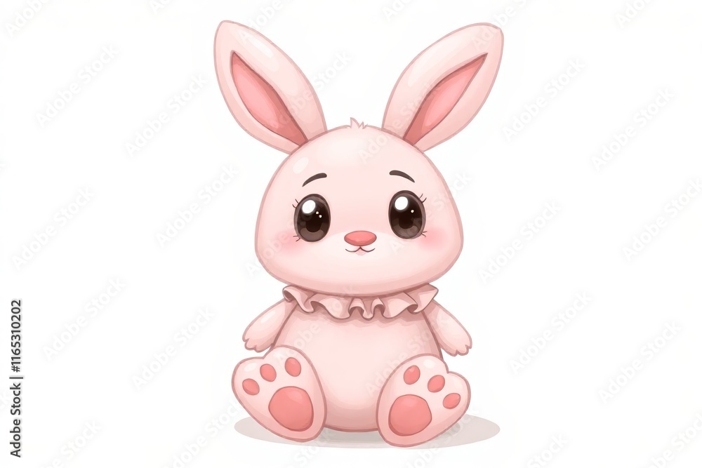 cartoon rabbit sitting on the ground with a bow around its neck cartoon rabbit sitting on the ground with a bow around its neck