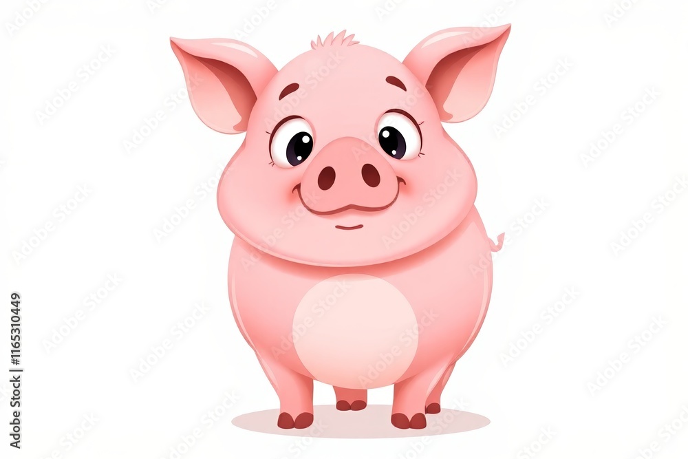 cartoon pig with big eyes and a pink nose cartoon pig with big eyes and a pink nose