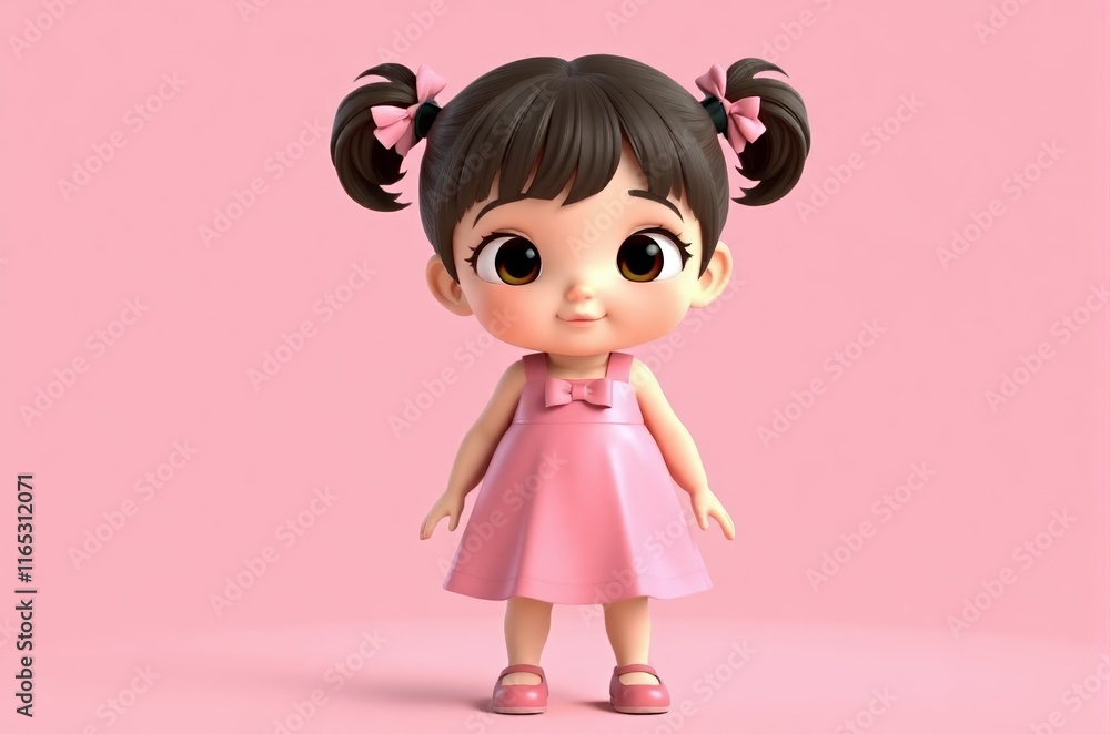 a close up of a little girl in a pink dress a close up of a little girl in a pink dress