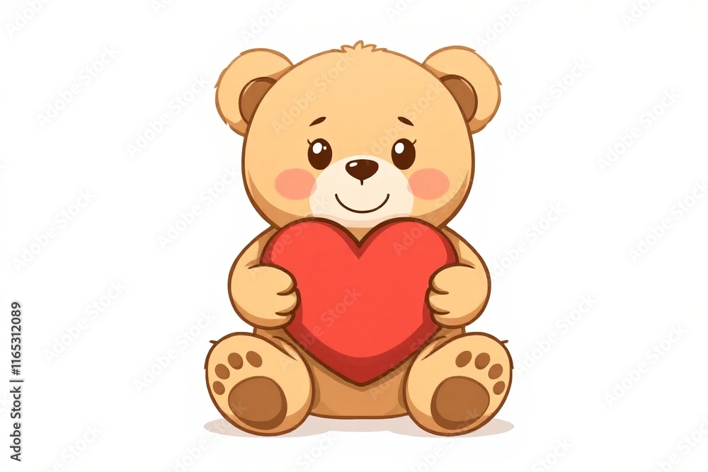Obraz premium a close up of a teddy bear holding a heart in its paws
