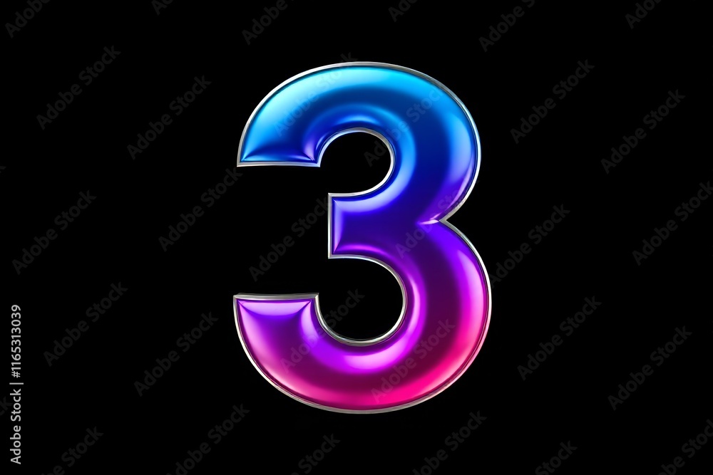 a close up of a number three with a black background a close up of a number three with a black background