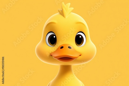 there is a yellow duck with a big nose and a big nose