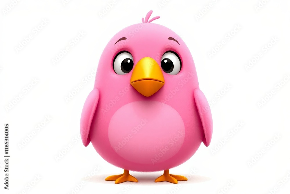 a close up of a pink bird with a big yellow beak a close up of a pink bird with a big yellow beak