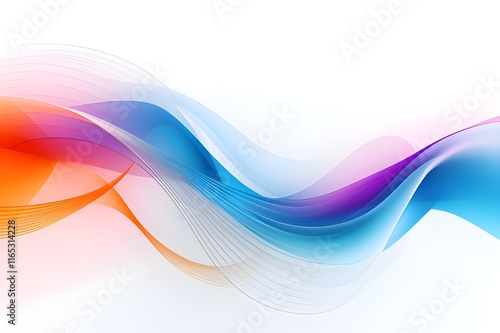 Wallpaper Mural Vibrant Wave Ribbons Isolated Abstract Texture With Minimalistic Aesthetics Background Torontodigital.ca