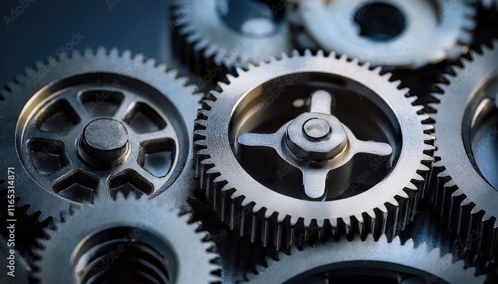 Close-up of interlocking metal gears representing teamwork and precision Close-up of interlocking metal gears representing teamwork and precision Close-up of interlocking metal gears representing teamwork and precision Close-up of interlocking metal gears representing teamwork and precision