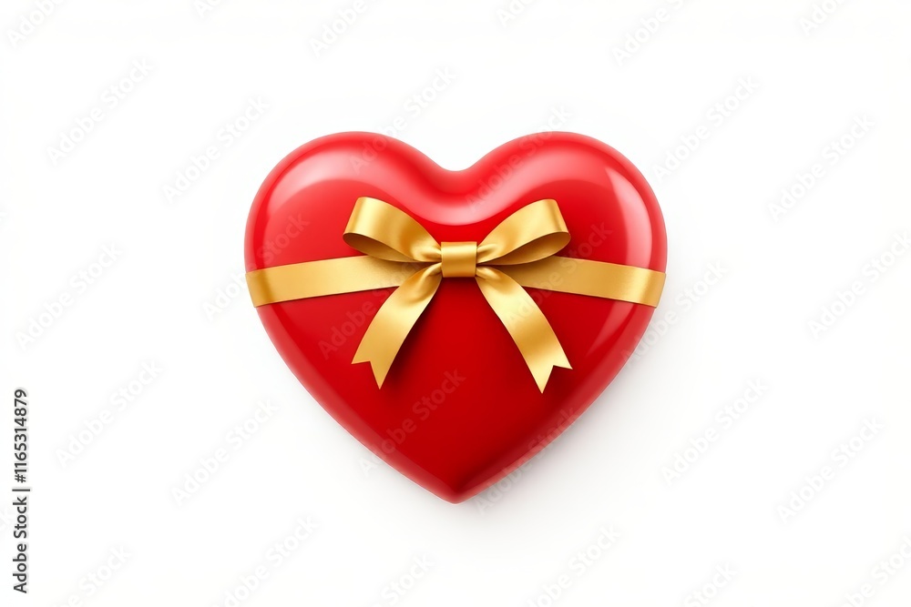 a close up of a red heart with a gold bow a close up of a red heart with a gold bow