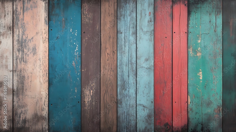 worn wood planks with visible grains and faded paint worn wood planks with visible grains and faded paint