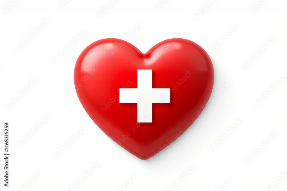 Obraz premium a close up of a heart with a cross on it