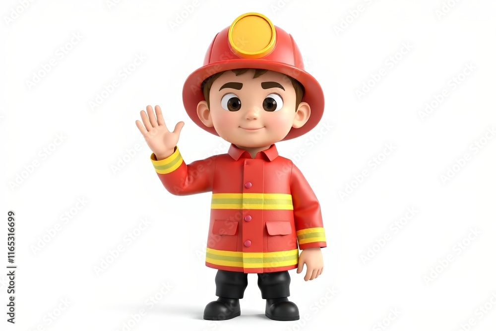 a close up of a toy fireman waving his hand a close up of a toy fireman waving his hand