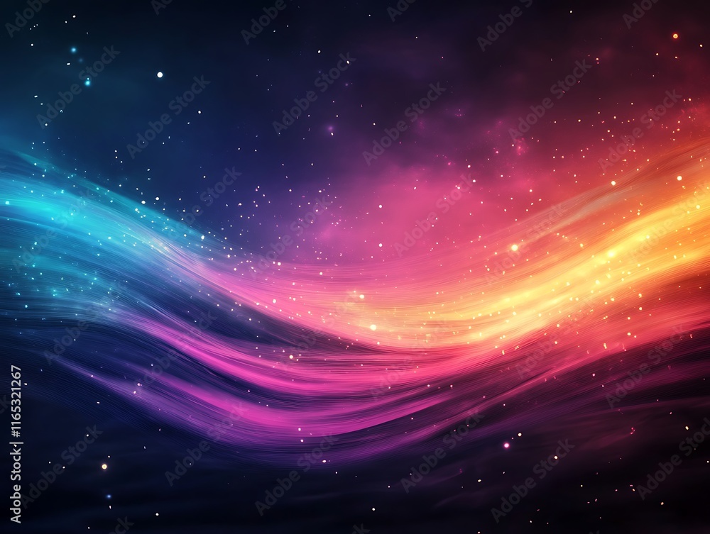 Obraz premium dynamic gradient with glowing streaks of light in vivid colors