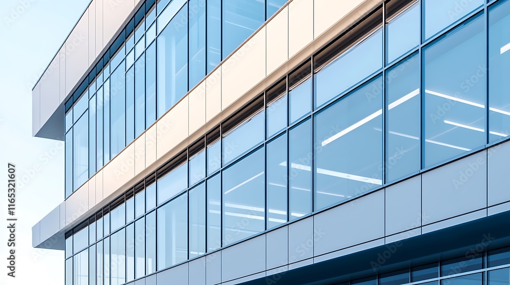 Modern Glass Clad Office Building with a Stylish Architectural Design Modern Glass Clad Office Building with a Stylish Architectural Design