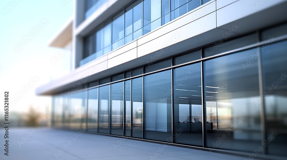 Modern Glass Clad Office Building with a Stylish Architectural Design Modern Glass Clad Office Building with a Stylish Architectural Design