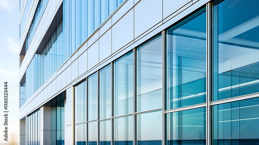 Obraz premium Contemporary Architectural Design with Sleek Exterior and Glass Windows