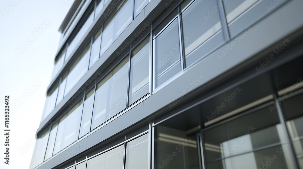 Obraz premium Contemporary Architectural Design with Sleek Exterior and Glass Windows