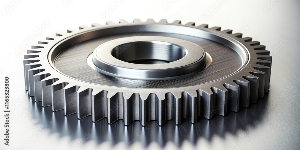 Isolated Steel Cog Gear on White Background - Industrial Element, Mechanical Component, Precision Engineering, Metalwork, Gear Isolated Steel Cog Gear on White Background - Industrial Element, Mechanical Component, Precision Engineering, Metalwork, Gear