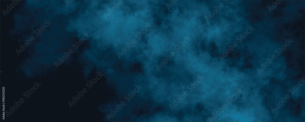 Obraz premium Calm and Peaceful Watercolor Waves Merging Harmoniously in Various Shades of Blue to Create a Soothing Visual Masterpiece 