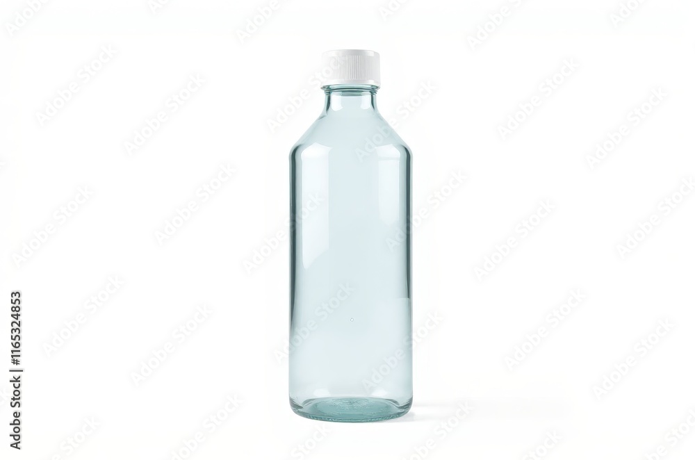 there is a bottle with a white cap on it there is a bottle with a white cap on it