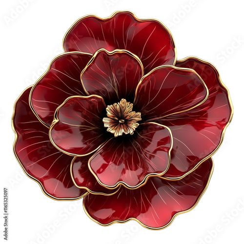 Elegant red flower design art gallery decorative artwork contemporary aesthetic floral beauty