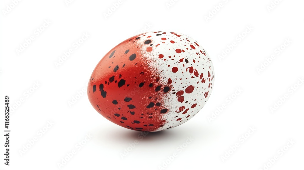 Colorful speckled egg on white isolated background. Colorful speckled egg on white isolated background.