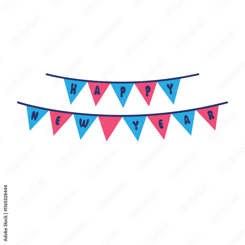 Fototapeta premium New year garland vector illustration