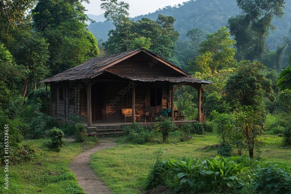 wooden house in the forest wooden house in the forest