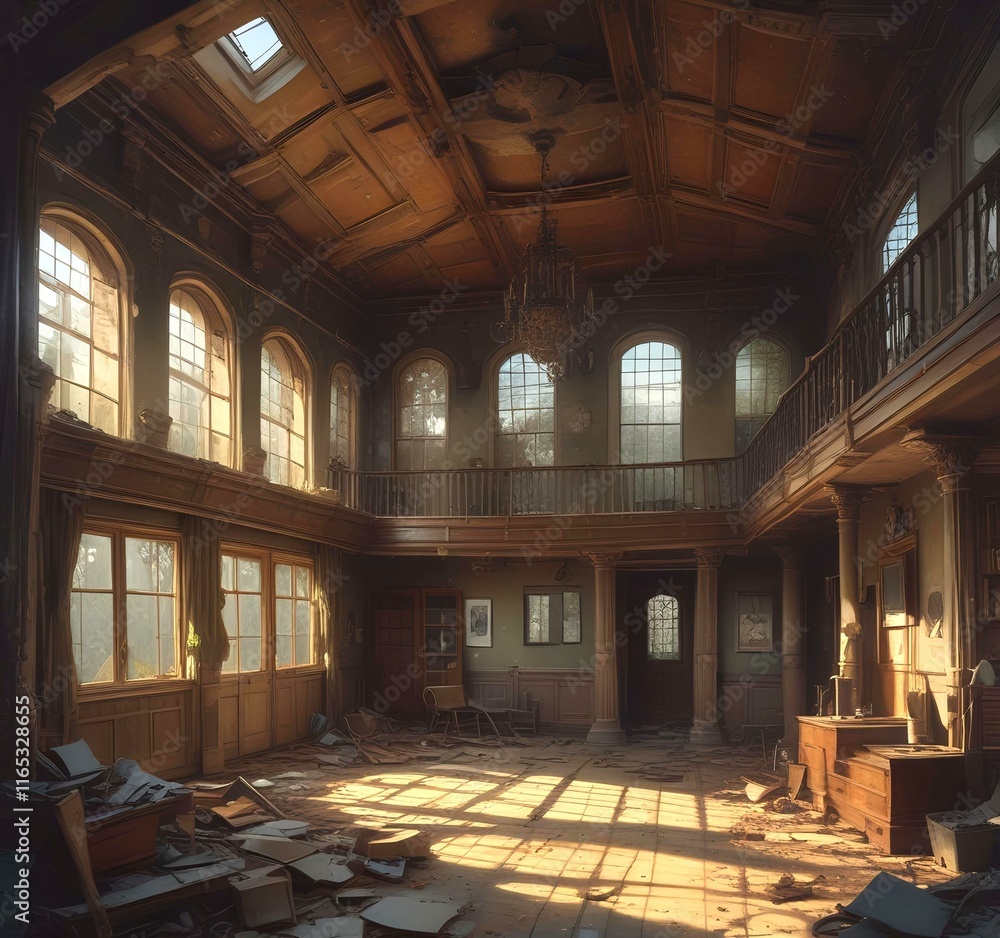 Illustration of abandoned house interior. Illustration of abandoned house interior.