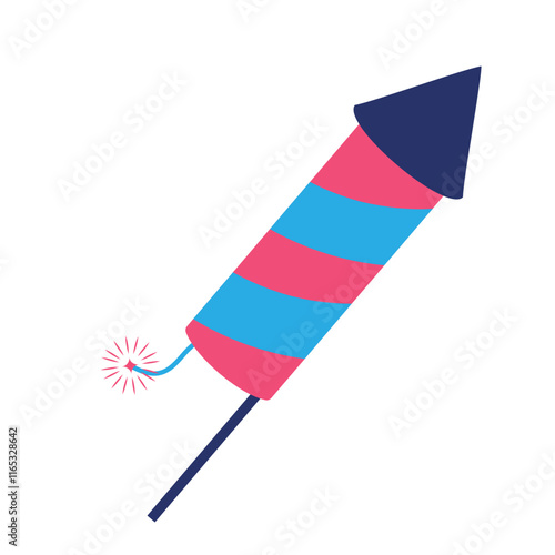 New year rocket firework 1 vector illustration