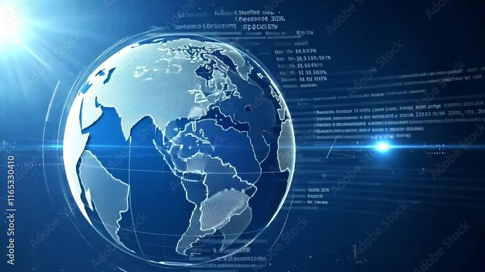 Global technology abstract background on blue Global technology abstract background on blue