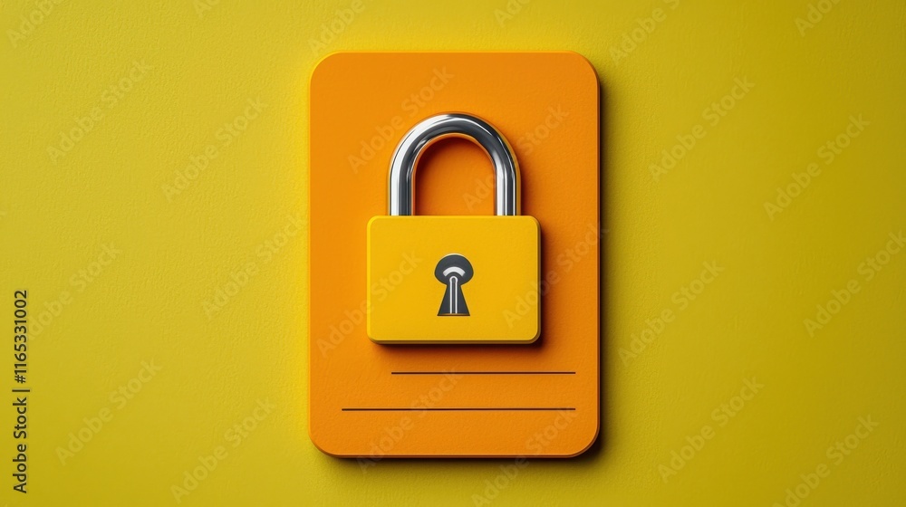 Health info the security of patient. Colorful padlock on a bright yellow background. Health info the security of patient. Colorful padlock on a bright yellow background.