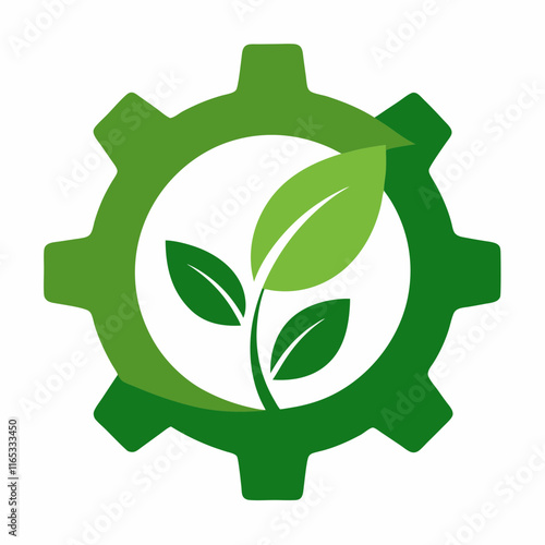 Green Technology Gear Vector Illustration