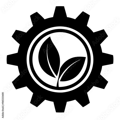 Green Technology Gear Vector Illustration