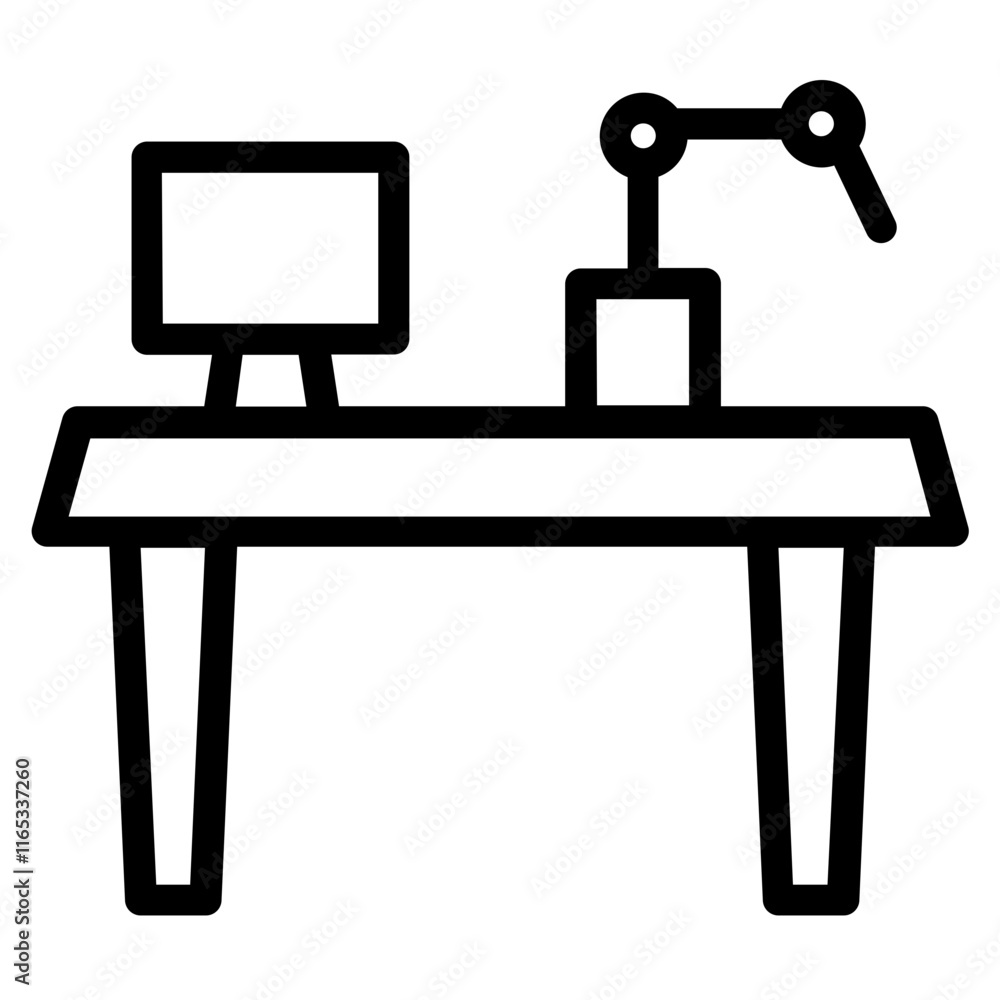 Radio Desk Interview Line Icon Radio Desk Interview Line Icon