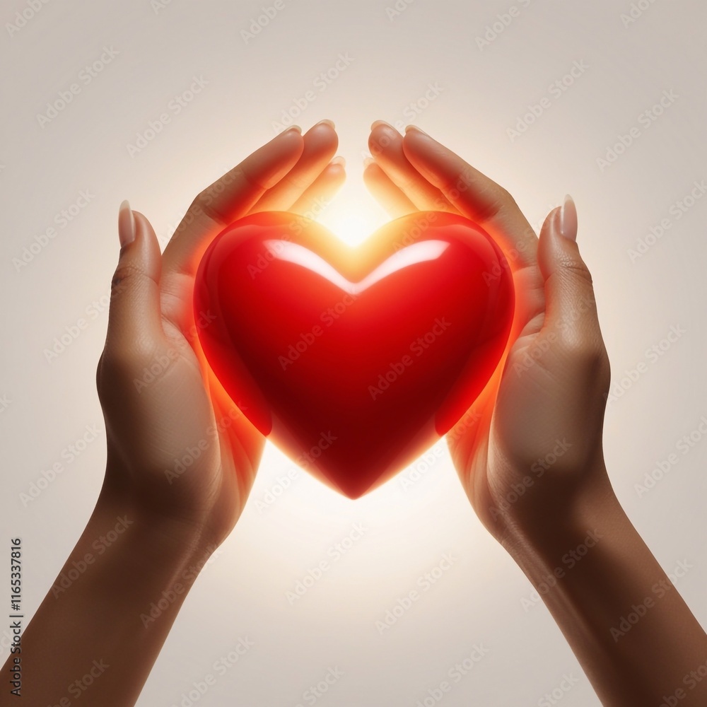 Fototapeta premium Heart symbol, red. Which are held