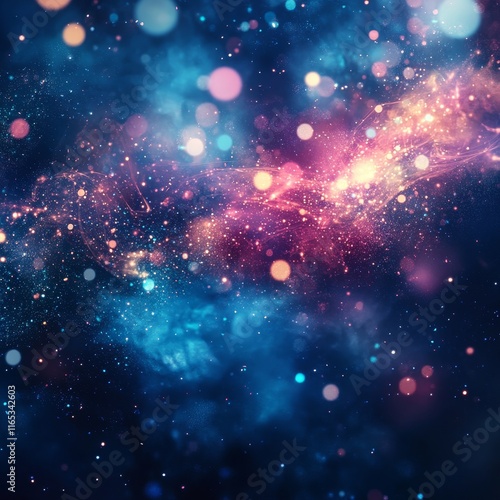 Wallpaper Mural Vibrant Cosmic Background with Bright Stars and Colorful Nebulae Torontodigital.ca