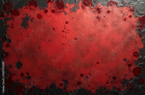 Crimson Spatter: A dramatic dark red textured background with splatters, perfect for Halloween, horror, or gothic designs.   photo