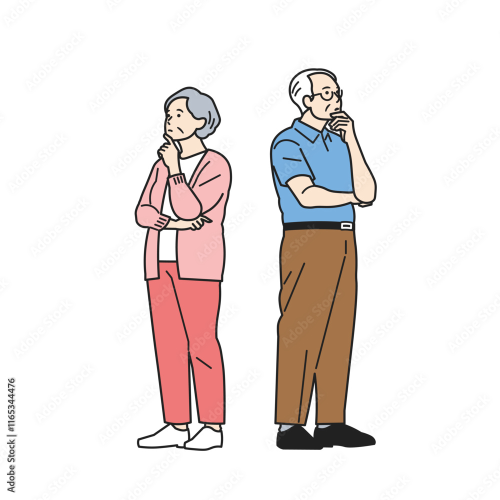 上を向いて考える人_シニア