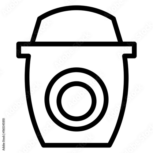 Water Bucket Pail Line Icon