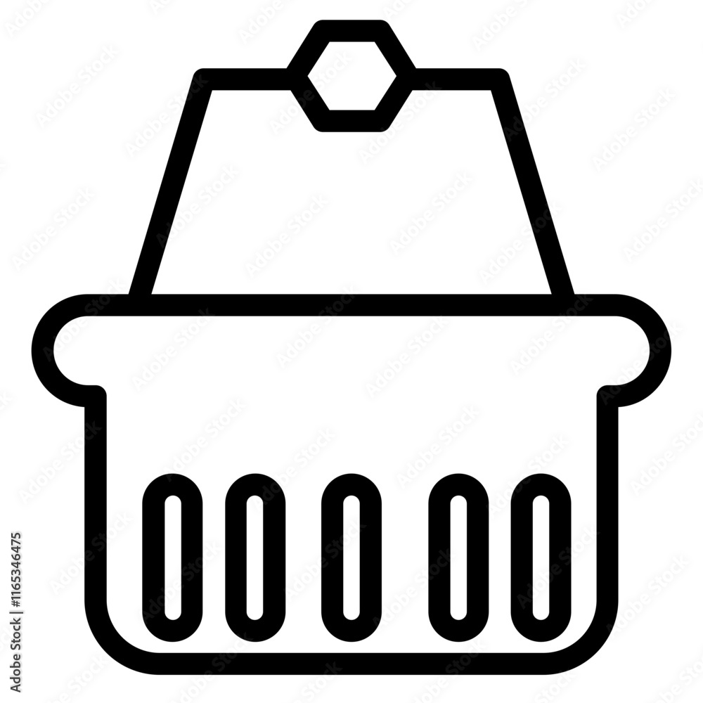 Plastic Shop Basket Line Icon Plastic Shop Basket Line Icon