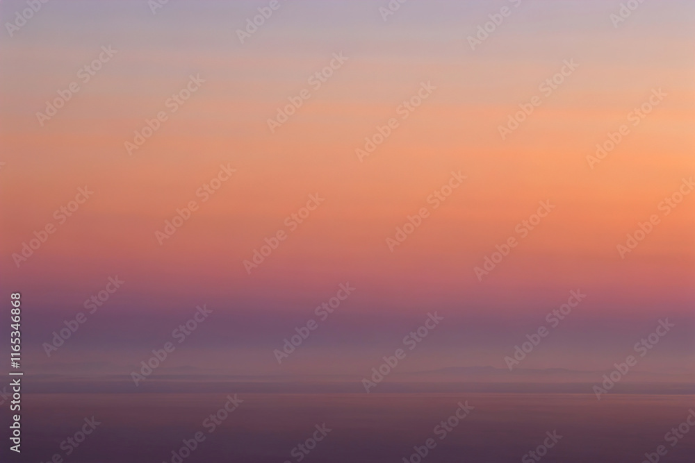 Fototapeta premium Dusk Horizon - Pale Lavender to Soft Orange Gradient with Gentle Fade