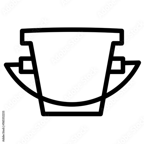 Bucket Garden Pail Line Icon