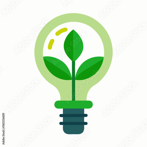 Green Technology Lightbulb Vector Illustration